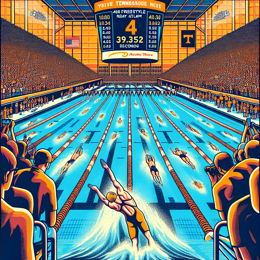 Tennessee breaks NCAA Record in 400 Freestyle Relay, Jordan Crooks Splits 39.52 – SwimSwam | Analysis by Brian Moineau