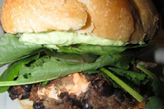 Chipotle Cheese Stuffed Black Bean Burgers with Avocado Creme | Made by Meaghan Moineau