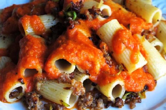 Rigatoni With Sweet Sausages In Creamy Tomato Sauce | Made by Meaghan Moineau