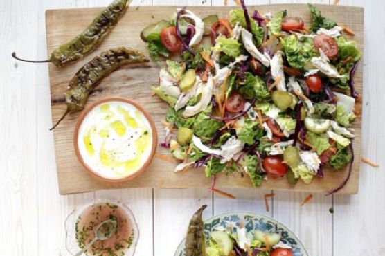 Turkish Chicken Salad with Home-made Cacik Yogurt Sauce | Made by Meaghan Moineau