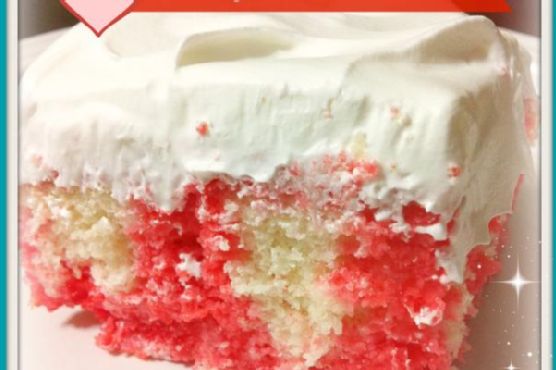 Cherry Jello Poke Cake | Made by Meaghan Moineau