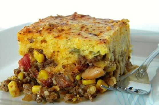 Chili Pie with Green Chile and Cheddar Cornbread Crust | Made by Meaghan Moineau