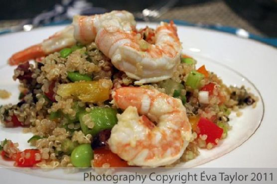 Quinoa Tabouli with Lemon Garlic Grilled Shrimp | Made by Meaghan Moineau