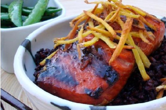 Sweet-N-Smoky Salmon With Ginger Mahogany Rice | Made by Meaghan Moineau