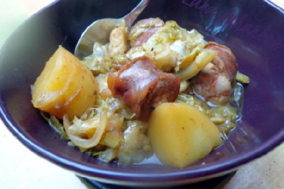Cabbage and sausages in beer | Made by Meaghan Moineau