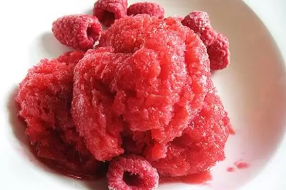 Tart Raspberry Sorbet with a Hint of Heat | Made by Meaghan Moineau