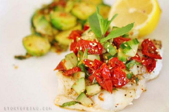 Grilled Fish With Sun Dried Tomato Relish | Made by Meaghan Moineau