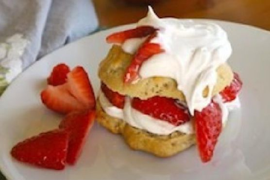 Vegan Strawberry Shortcake served with Vegan Whipped Cream | Made by Meaghan Moineau