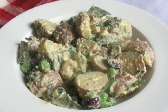 Creamy Potato Salad with Cashew Dressing and Fresh Basil | Made by Meaghan Moineau