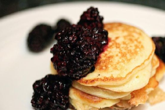 Meyer Lemon Ricotta Pancakes with Blackberry Compote | Made by Meaghan Moineau