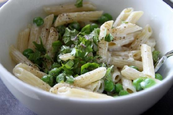Penne with Goat Cheese and Basil | Made by Meaghan Moineau