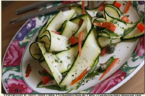 Zucchini Ribbon Caper Salad | Made by Meaghan Moineau