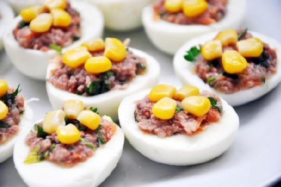 Tuna Stuffed Hard-Boiled Eggs | Made by Meaghan Moineau