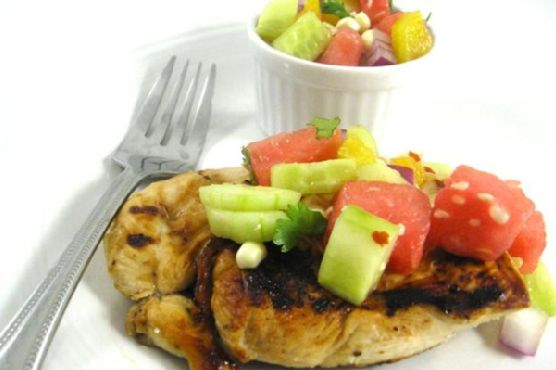 Zesty Lime Marinated Chicken with Homemade Watermelon Salsa | Made by Meaghan Moineau