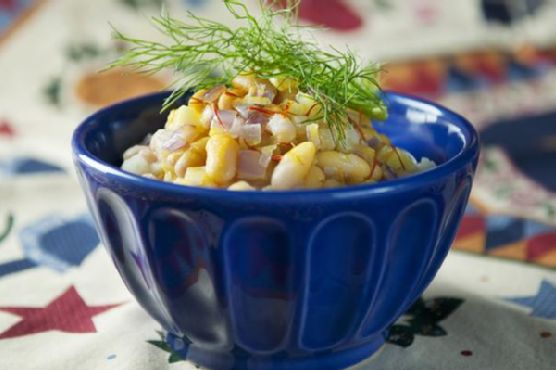 Cannellini Bean Side Dish With Fennel, Red Onion, and Saffron | Made by Meaghan Moineau