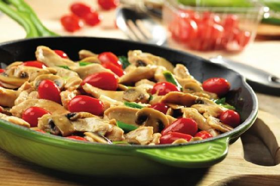 Chicken with Grape Tomatoes and Mushrooms | Made by Meaghan Moineau