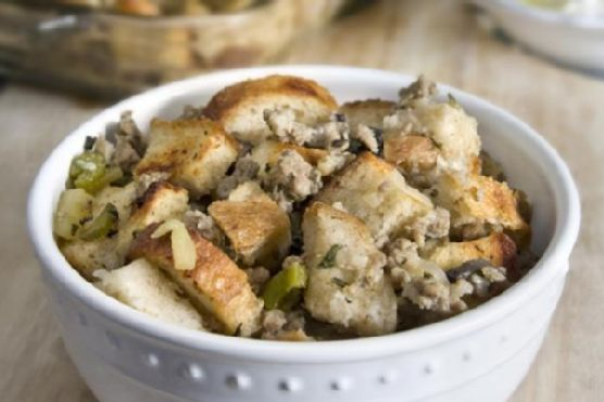 Sourdough Stuffing with Sage Sausage and Apples | Made by Meaghan Moineau