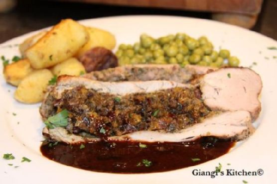 Stuffed Pork Tenderloin with Marsala-Port Sauce | Made by Meaghan Moineau