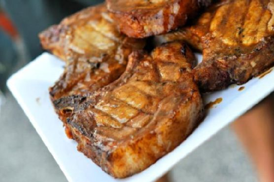 Sweet Mustard BBQ Pork Chops | Made by Meaghan Moineau