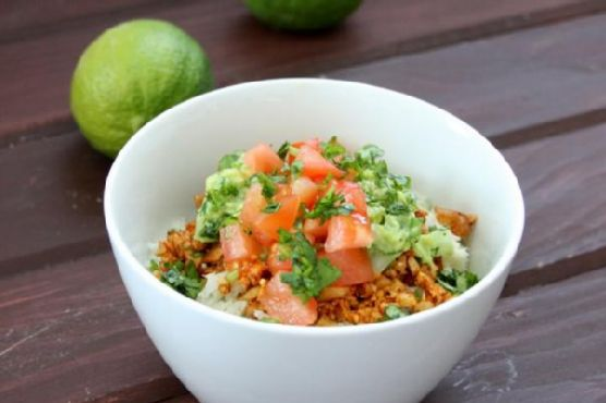 Vegan Taco bowls with Cilantro Lime Cauliflower Rice | Made by Meaghan Moineau