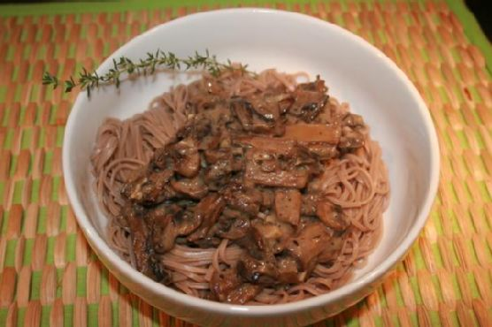 Creamy Mushrooms Over Soba Noodles (Vegan) | Made by Meaghan Moineau