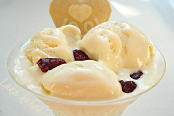 White chocolate-cranberry ice cream | Made by Meaghan Moineau