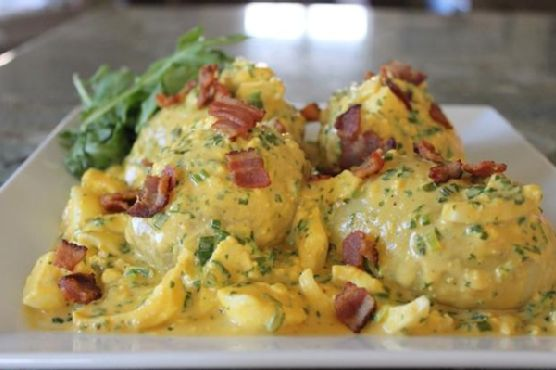 Potatoes Smothered with Egg Sauce (Cariucho) | Made by Meaghan Moineau