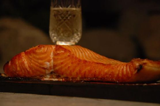 Wildwood Ovens Bourbon Apple Glazed Cedar Plank Salmon | Made by Meaghan Moineau
