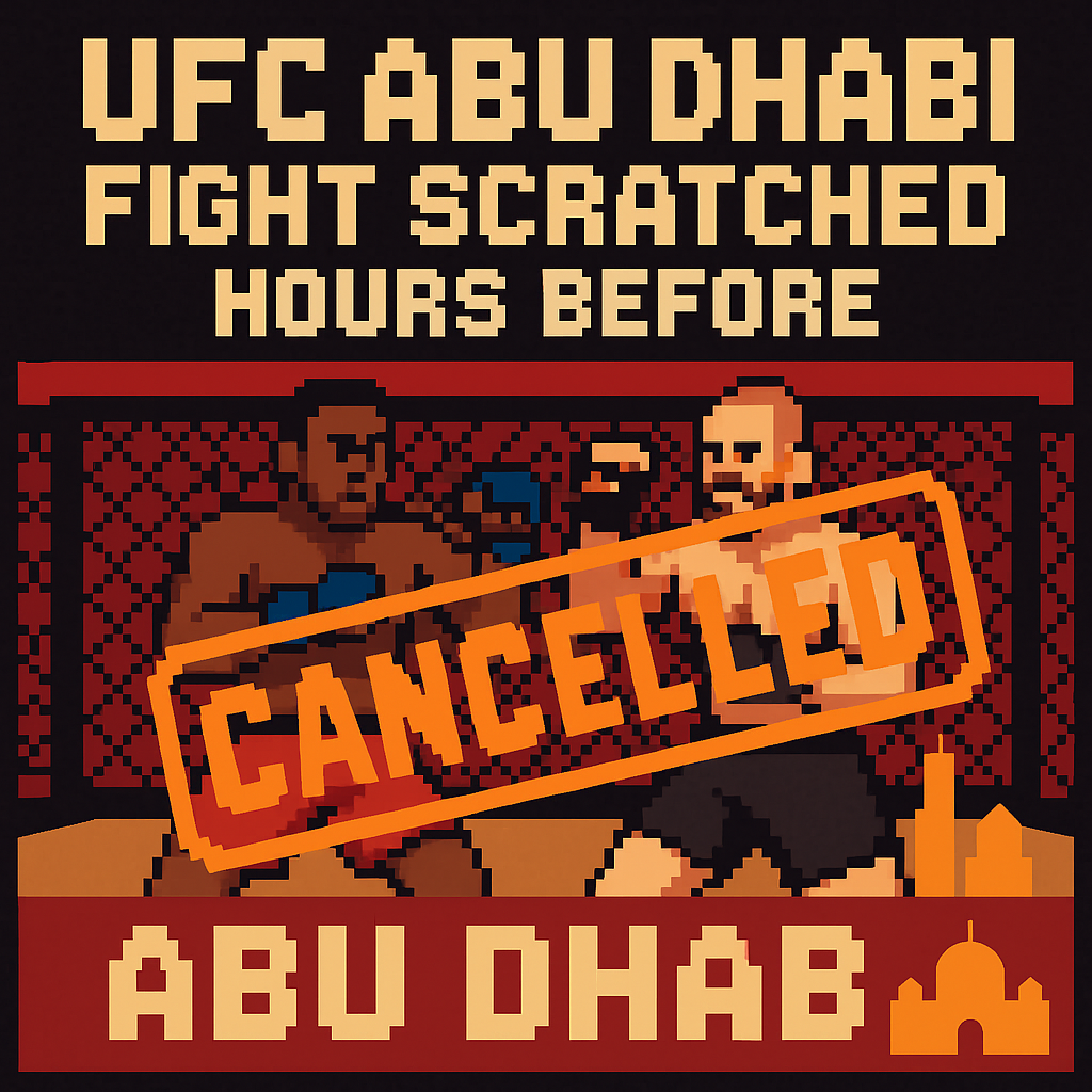 UFC Abu Dhabi Fight Scratched Hours | Analysis by Brian Moineau