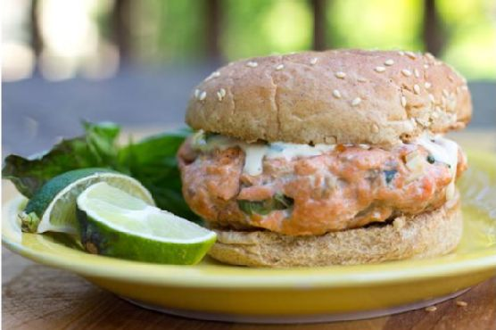 Asian Salmon Burgers With Tangy Ginger Lime Sauce | Made by Meaghan Moineau