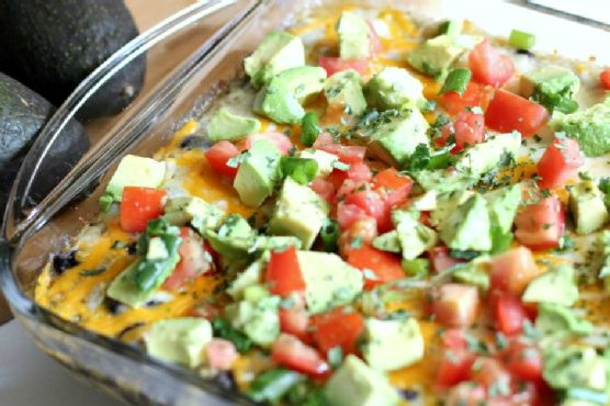 Cheesy Chicken Enchilada Quinoa Casserole | Made by Meaghan Moineau
