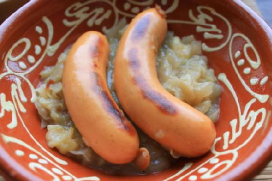 Knockwurst with sauerkraut | Made by Meaghan Moineau