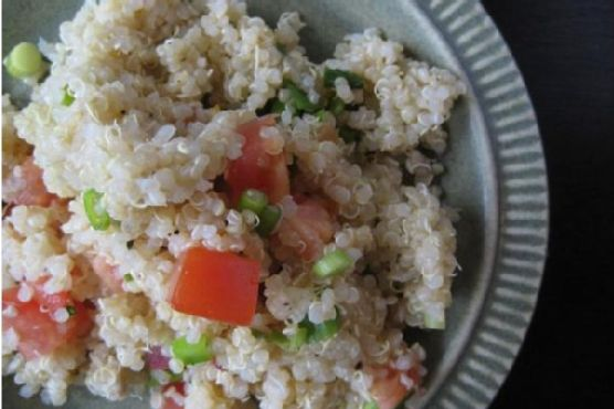 Quinoa, Tomato, Green Onion Side Salad | Made by Meaghan Moineau