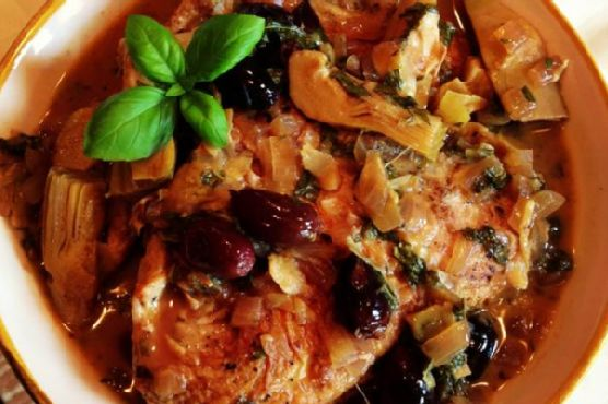 Braised Chicken with Artichoke Hearts & Olives | Made by Meaghan Moineau